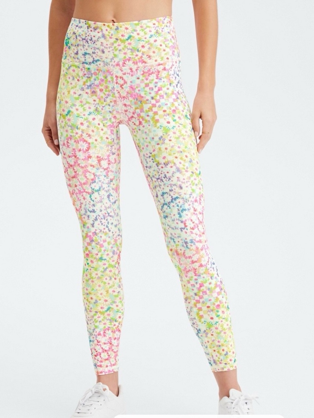 Fabletics Define Powerhold High Waisted 7/8 Leggings Patchwork Daisy Women’s S
